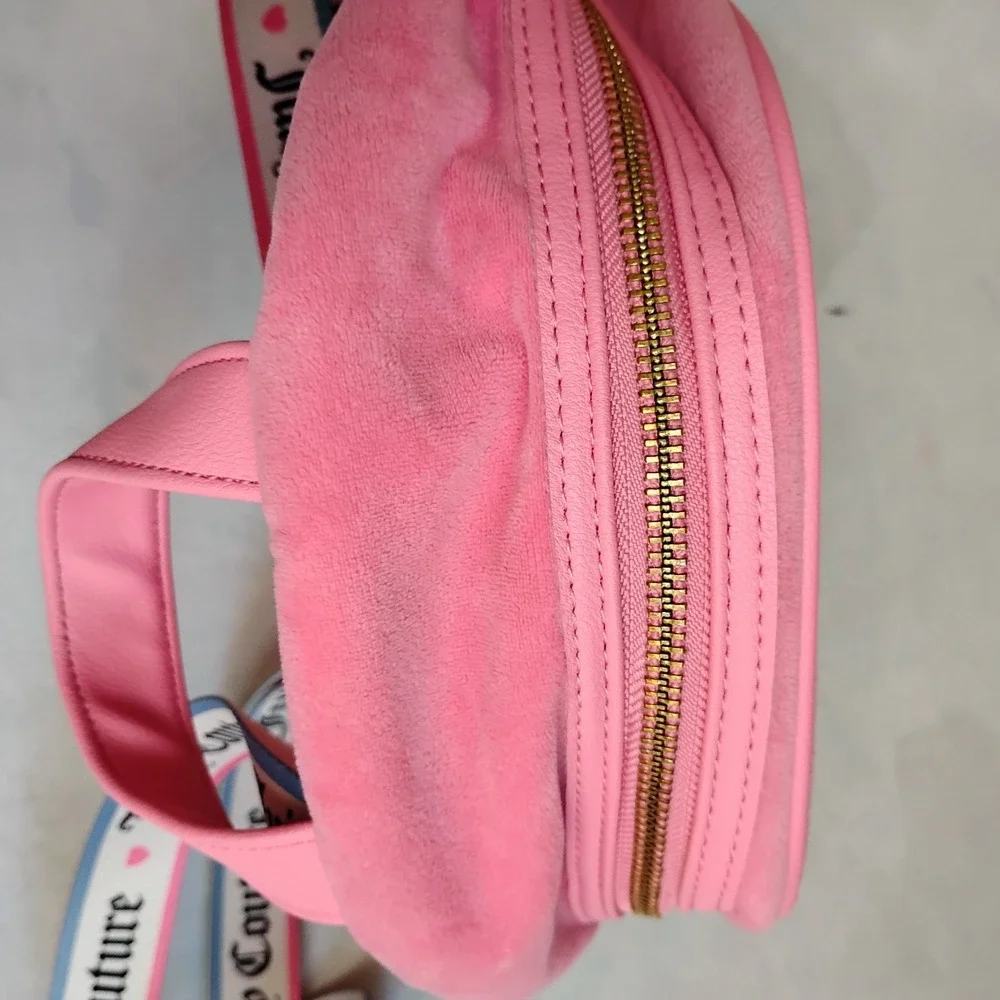 Juicy Couture Bag Velour Rhinestone Bling Mini‎ Backpack Travel Pink